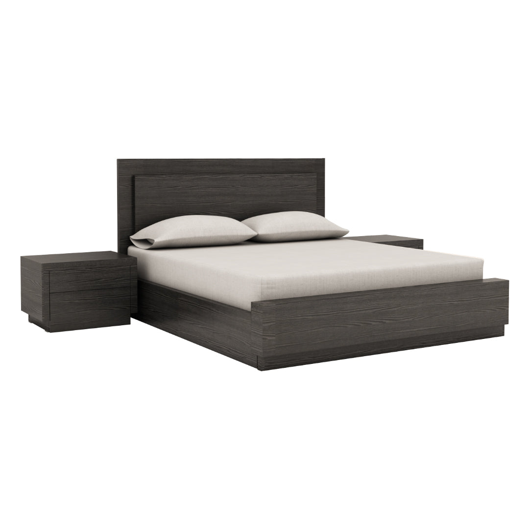 THE PITCH BLACK - BED WITH SIDE TABLE