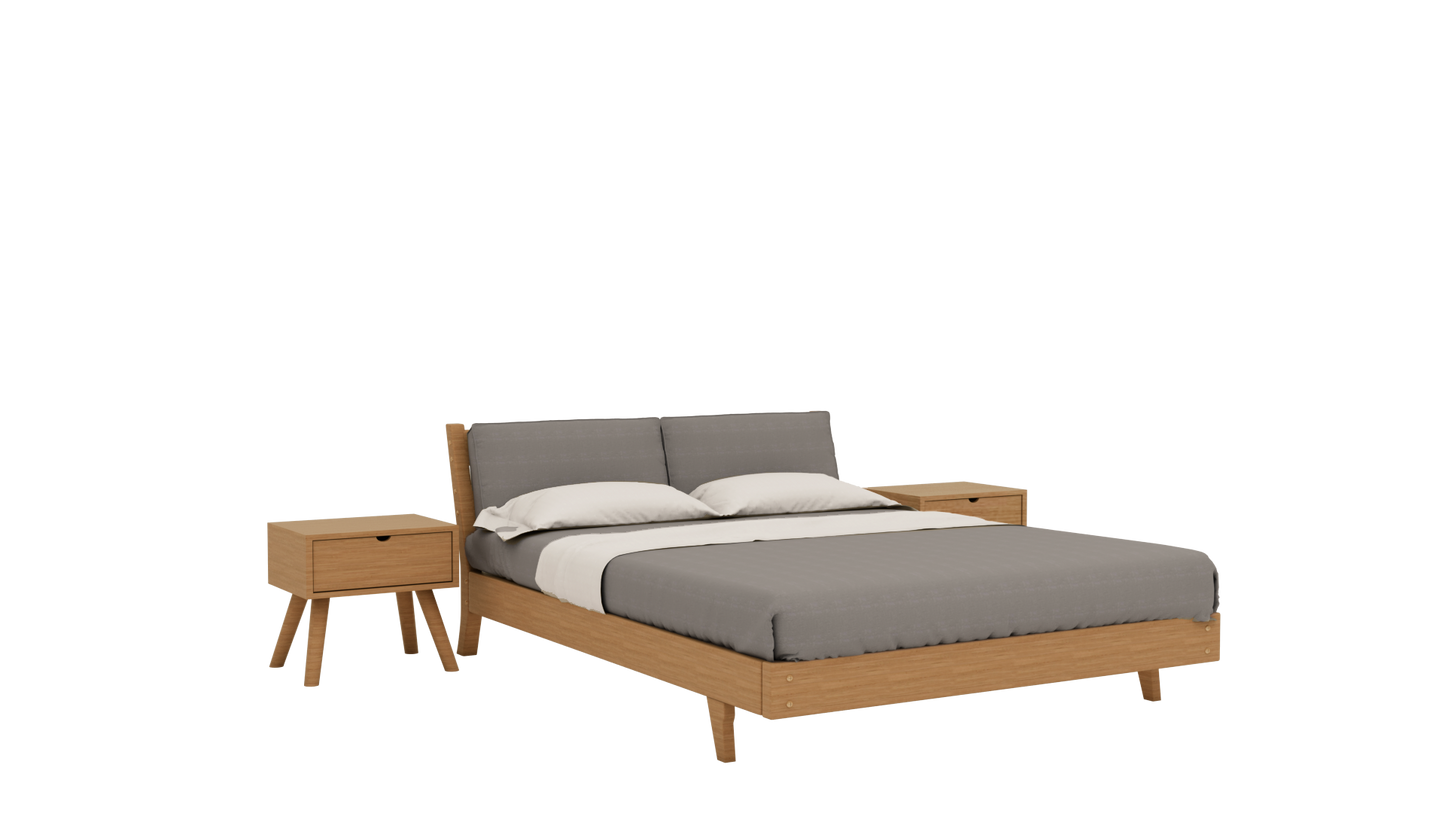 THE WOODBERRY - BED WITH SIDE TABLE